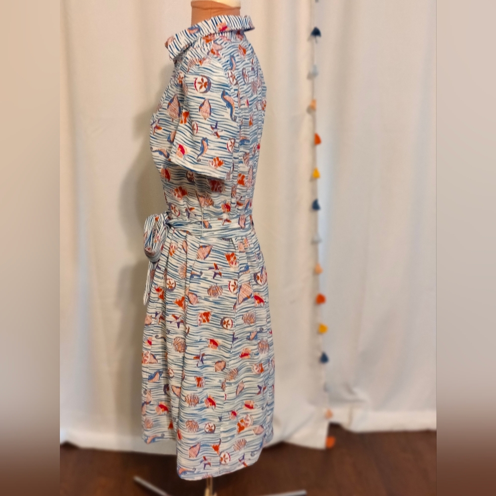 Pappagallo Waves Shells Resort Button Front Shirt… - image 6